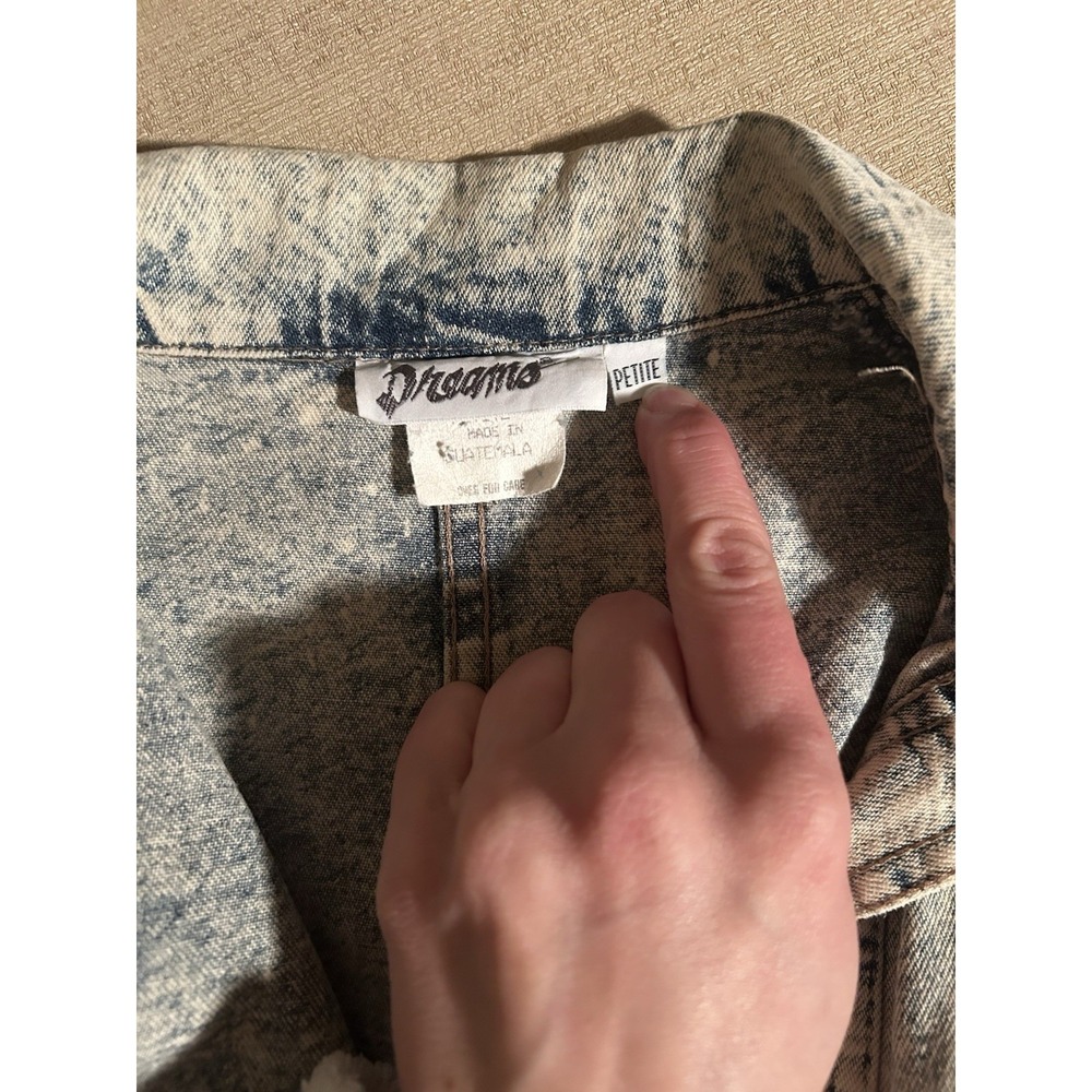 Vintage 80s Dreams Denim Jean Acid Wash Women's Boiler Jumpsuit Petite - Picture 8 of 12
